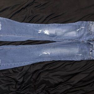 Source Unknown Light Blue Distressed Women’s Boot Cut Jeans